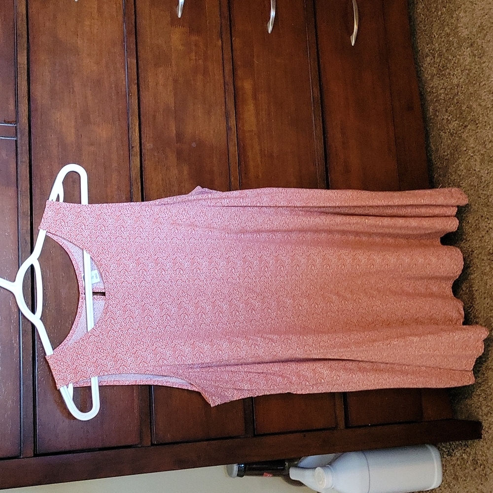 Orange and white patterned dress